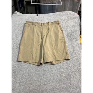 Nike Dri Fit Golf Shorts Khaki Tan Mens Size 38 Flat Front Performance